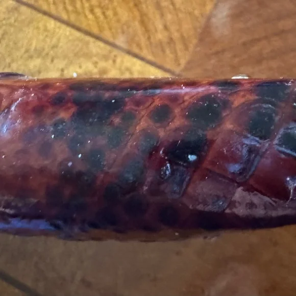 Brahmin Chestnut Croc-Embossed Leather Wristlet - Picture 7 of 8